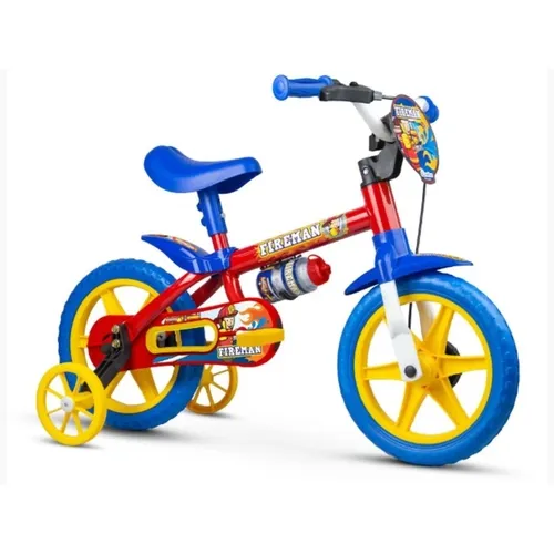 Bicicleta Infantil Aro 12 Fire Water Man Vermelho/Azul