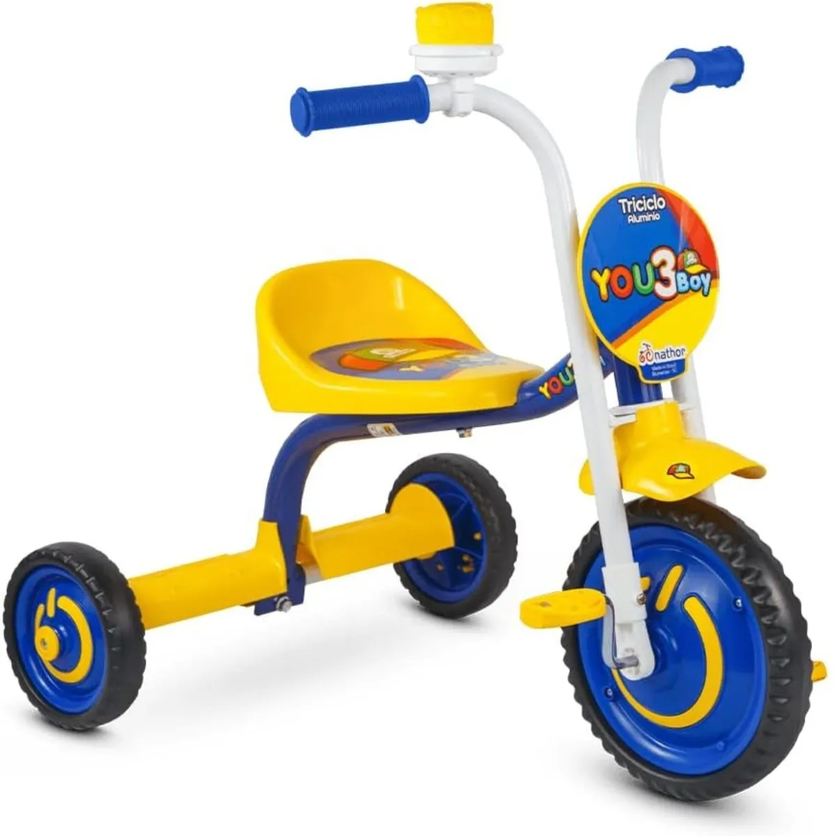 Triciclo Infantil De Alumínio You 3 Boy Nathor Azul/Amarelo