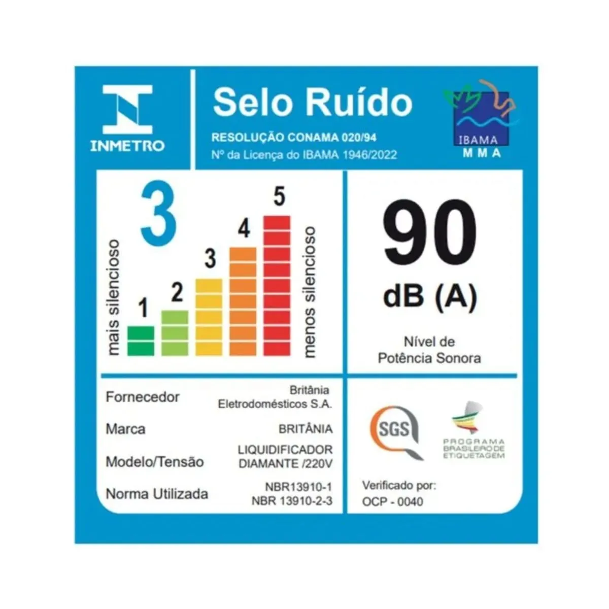 Liquidificador 2,6 Litros Diamante 800 Preto 1050W 4 velocidades 220V