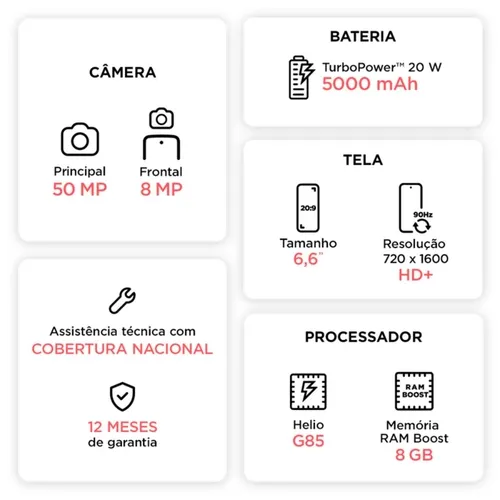 Smartphone Motorola Moto G24 4G 128GB Rosa Octa-Core Câmera Dupla 50mp+2mp e Selfie 8mp Tela 6.6