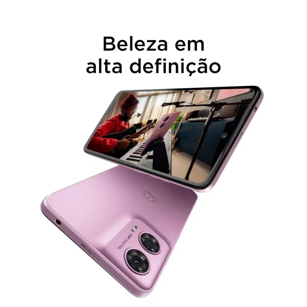 Smartphone Motorola Moto G24 4G 128GB Rosa Octa-Core Câmera Dupla 50mp+2mp e Selfie 8mp Tela 6.6