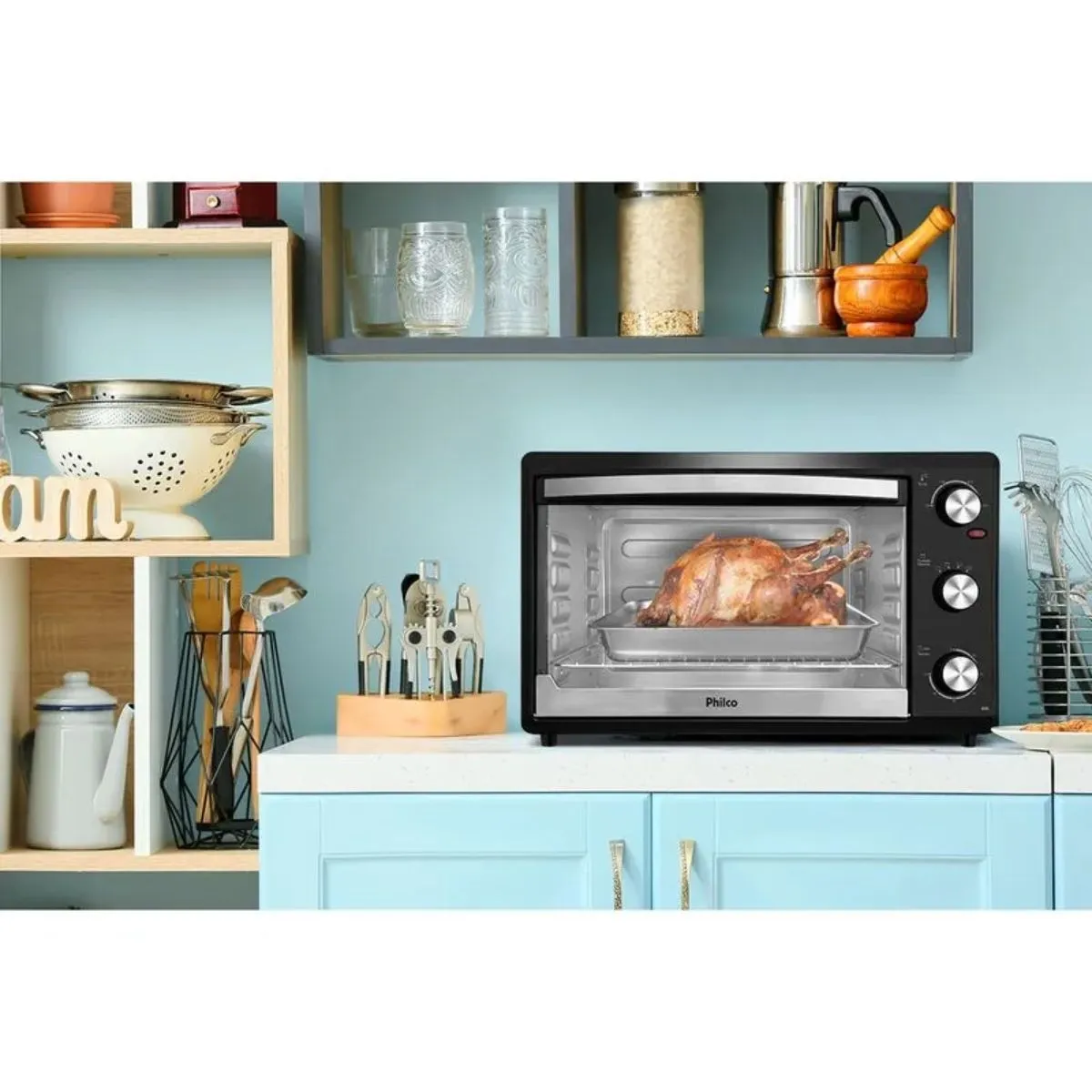 Forno Elétrico Philco PFE44P Dupla Resistência 44 Litros Preto 220v