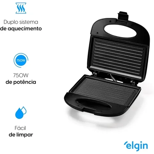 Sanduicheira Mini Grill Elgin Break Time Preto SAN20 220V