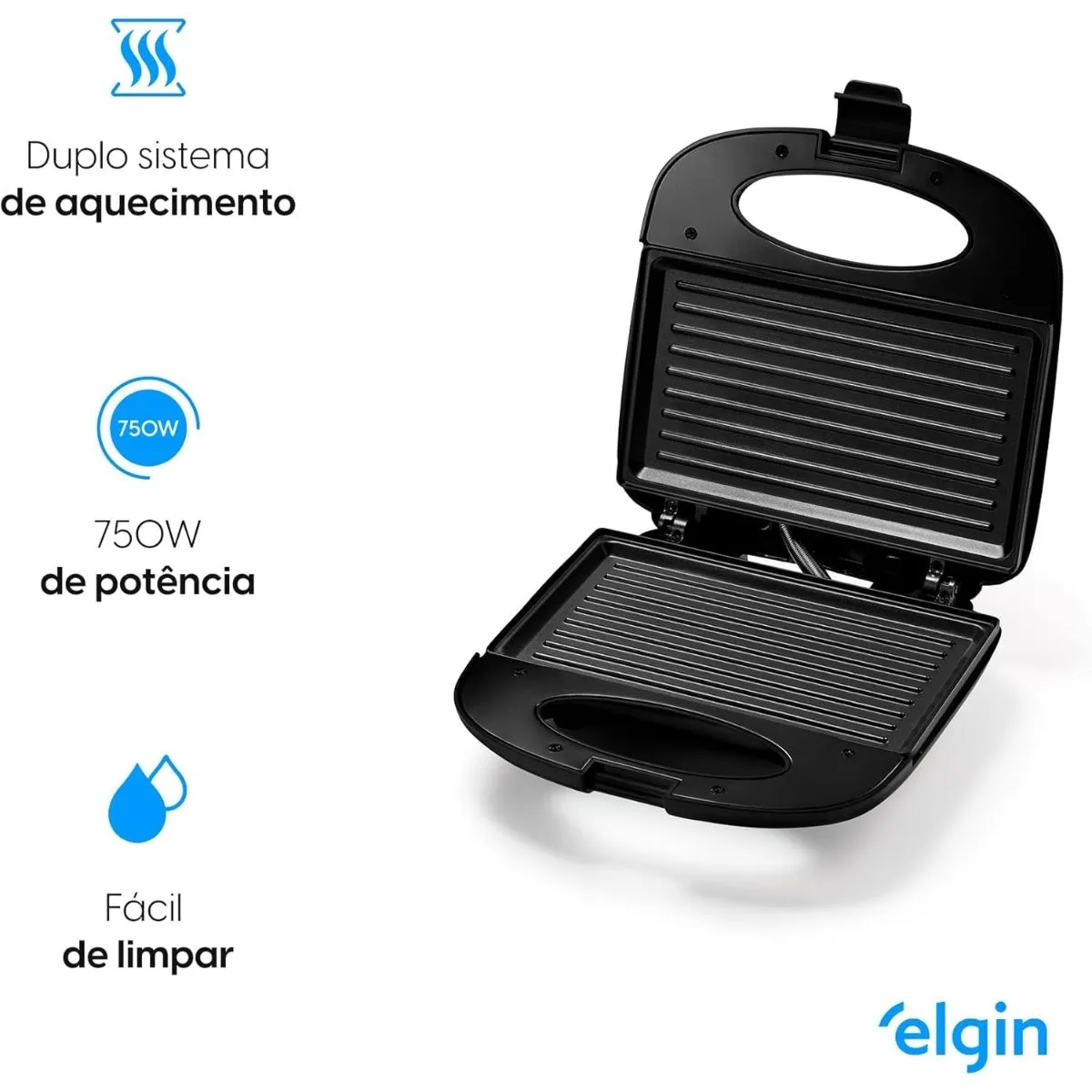 Sanduicheira Mini Grill Elgin Break Time Preto SAN20 220V