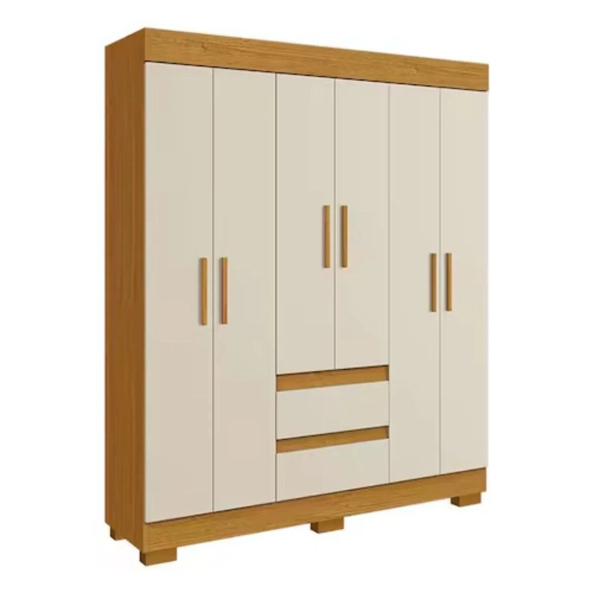 Guarda-Roupa Casal 6 Portas 2 Gavetas Maya Cinamomo/Off White ACP