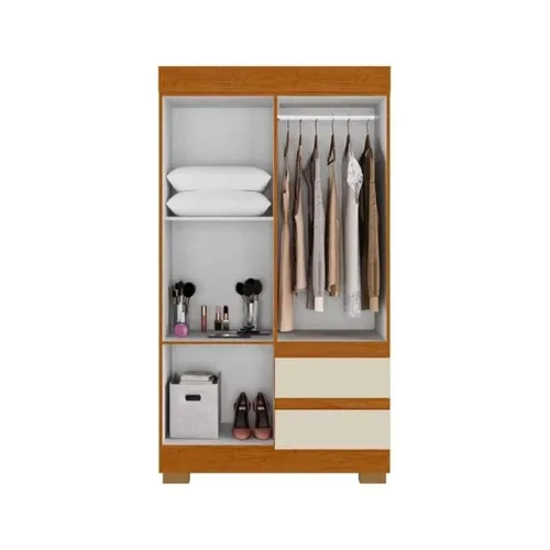 Guarda-Roupa Solteiro 4 Portas 2 Gavetas Maya Cinamomo Off White ACP