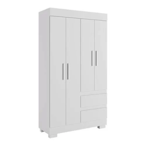 Guarda-Roupa Solteiro 4 Portas 2 Gavetas Maya Branco ACP