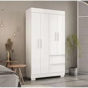 Guarda-Roupa Solteiro 4 Portas 2 Gavetas Maya Branco ACP