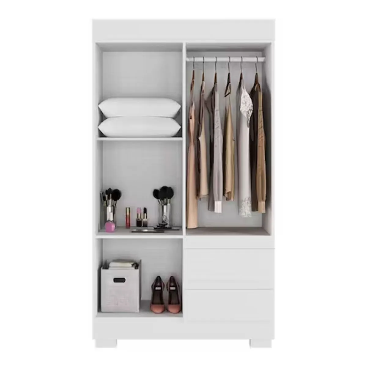 Guarda-Roupa Solteiro 4 Portas 2 Gavetas Maya Branco ACP